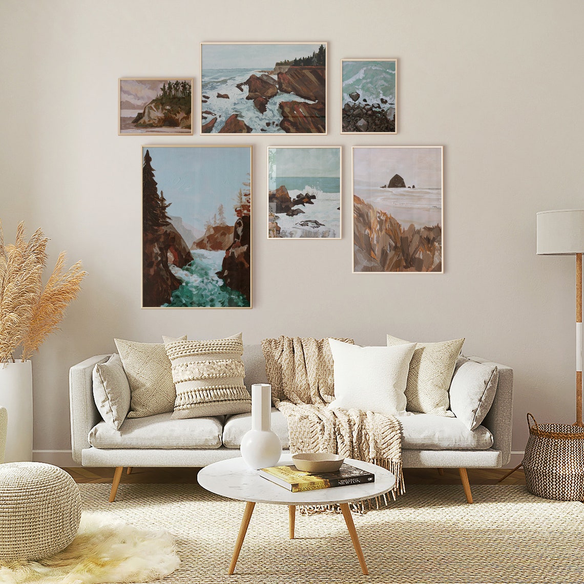 Modern Coastal Art Digital Download, Coastal Art Gallery Wall, Coastal