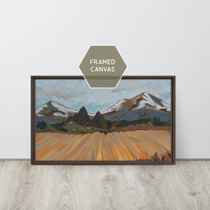 Framed Canvas of Three Sisters Painting Print, Oregon Painting, Bend Oregon, Sisters Mountains Print, Oregon Landscape Art, Oregon Wall Art