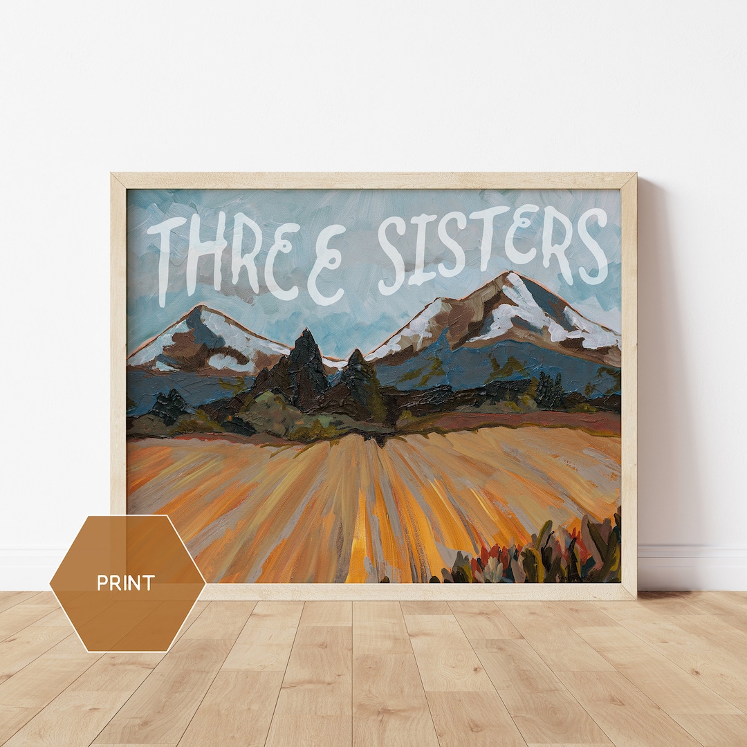 Three Sisters Oregon Painting, Bend Oregon Art, Three Sisters Mountains