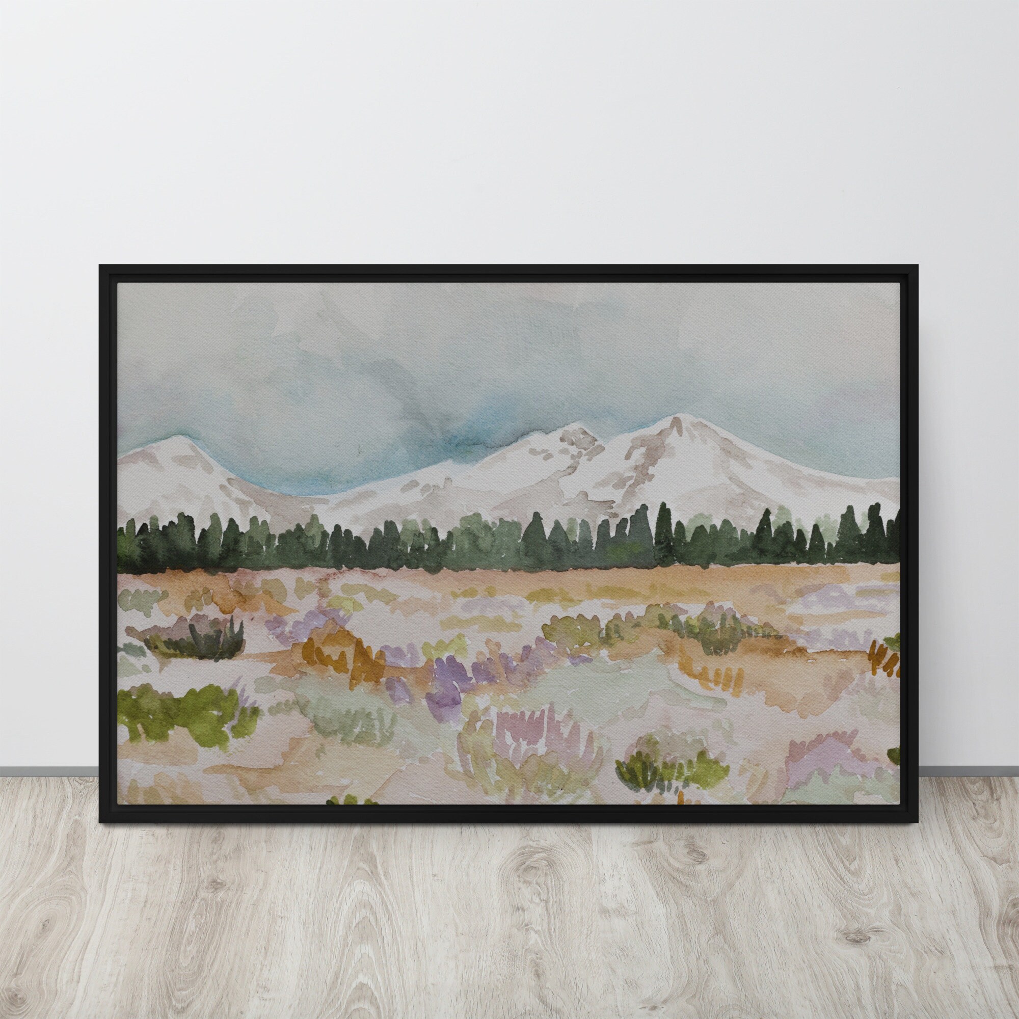 Framed Canvas of Three Sisters Painting, Oregon Painting, Bend Oregon
