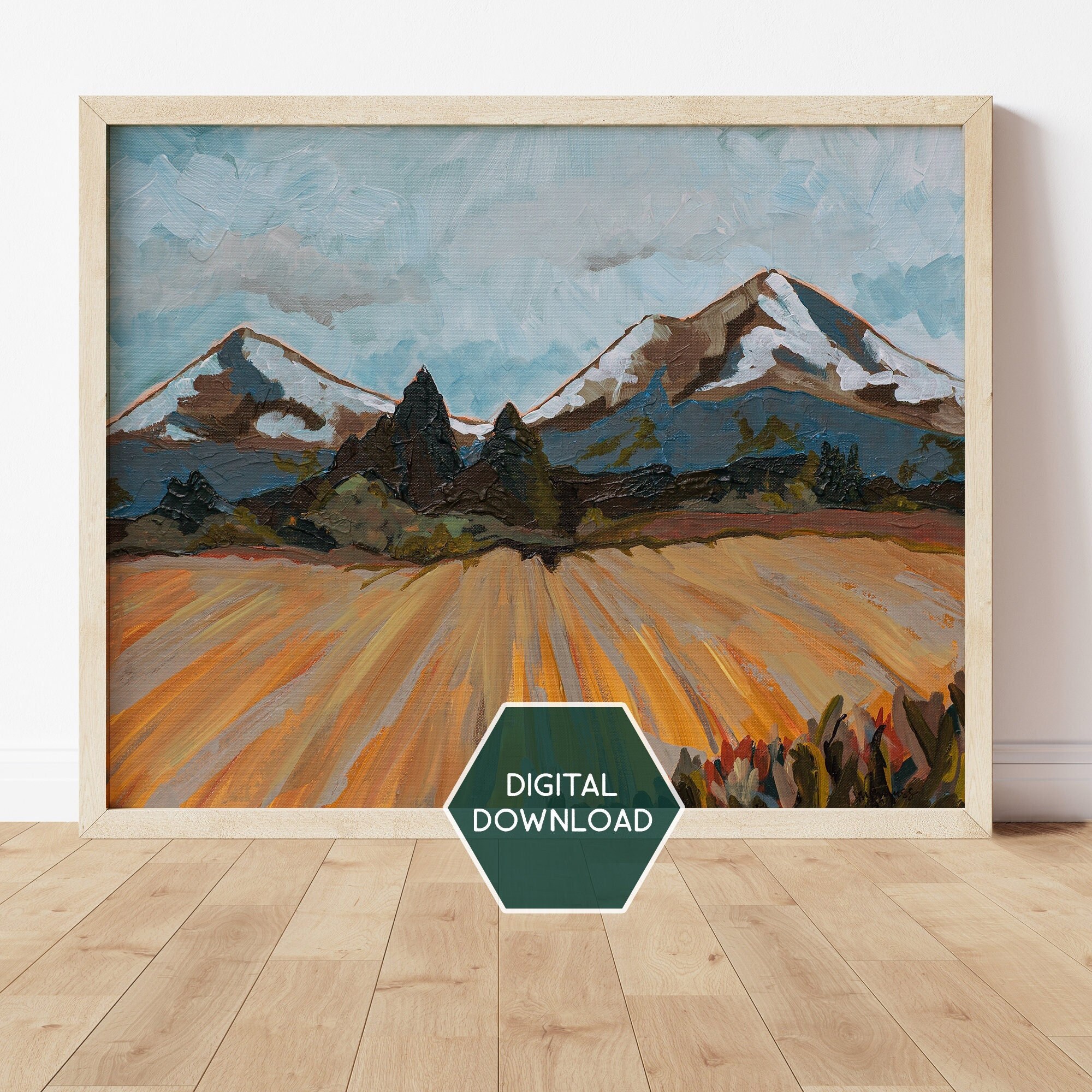 Three Sisters Oregon Painting, Bend Oregon Art, Three Sisters Mountains