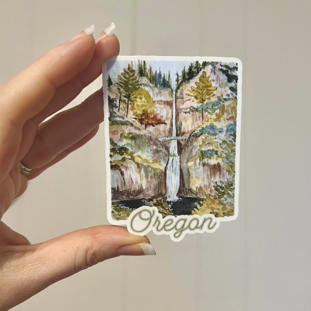 Multnomah Falls Oregon Sticker: Watercolor Art, Portland Souvenir - Etsy