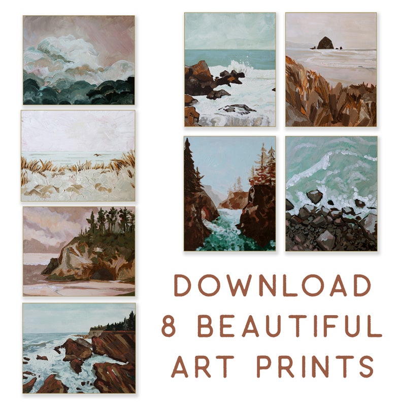 Modern Coastal Art Digital Download, Coastal Art Gallery Wall, Coastal