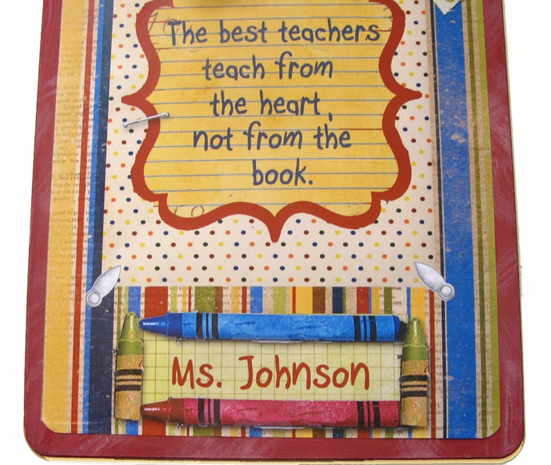 Teacher Gift Personalized Clipboard Retro 2 sided Etsy