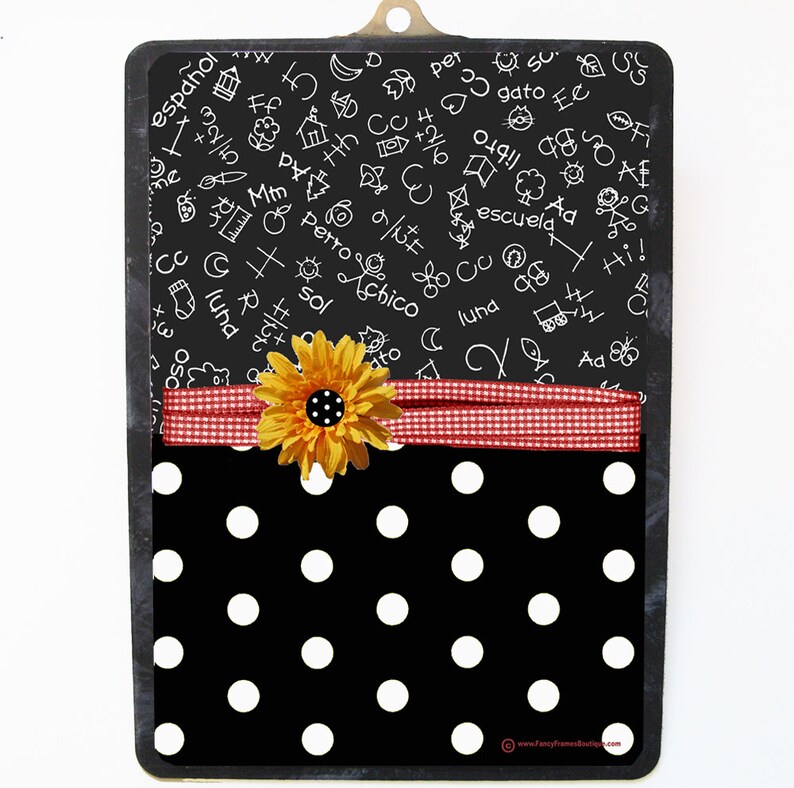 Spanish Teacher Gift Clipboard Daisy APlus Blackboard Etsy