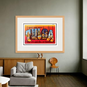 Impression d'art Tulsa, Oklahoma, la capitale mondiale du pétrole, affiche de voyage vintage, photo déco d'art rétro