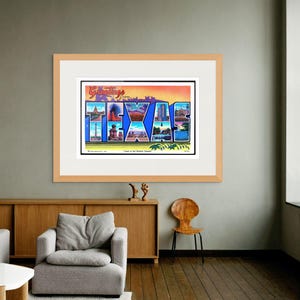 Stampa artistica Texas Land of the Modern Pioneer Poster da viaggio vintage Stampa artistica retrò Foto decorativa