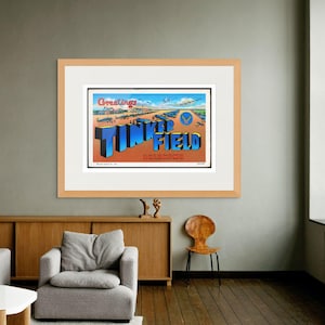 Tinker Air Force Base — Saudações de Tinker Field Oklahoma – Pôster de viagem vintage Retro Tinker AFB Art Print
