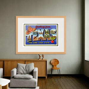 Stampa artistica del cappello da 10 galloni del Texas, poster di viaggio vintage, decorazione fotografica retrò