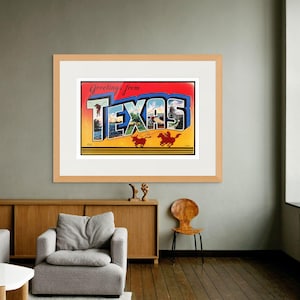 Stampa artistica Texas Cattle Ropin', poster da viaggio vintage, stampa artistica retrò, decorazione