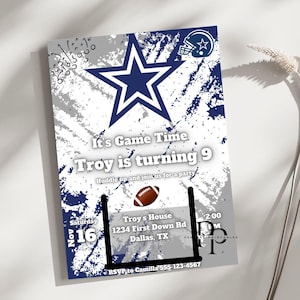 Dallas Cowboys Birthday Invitation, Football Birthday Party, Touchdown birthday, Editable Canva Template, Cowboys Fans Birthday, MVP Party