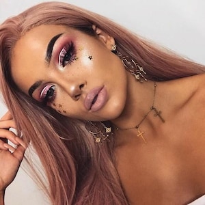 Rose Pink Beauty Lace Front Wig