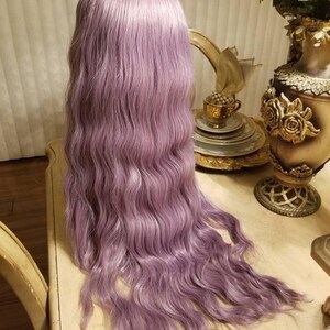 Lilac//Light Purple//Curly//Wavy// Lace Front Wig//Wig//Human Hair//Synthetic Hair - Goddess Beauty Royal Wigs