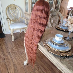 Copper Red Beauty Waves Lace Front Wig Goddess Beauty Wig Auburn