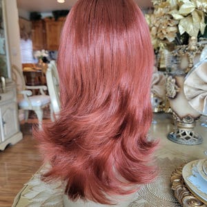 Beautiful Layered Copper Auburn Full Wig