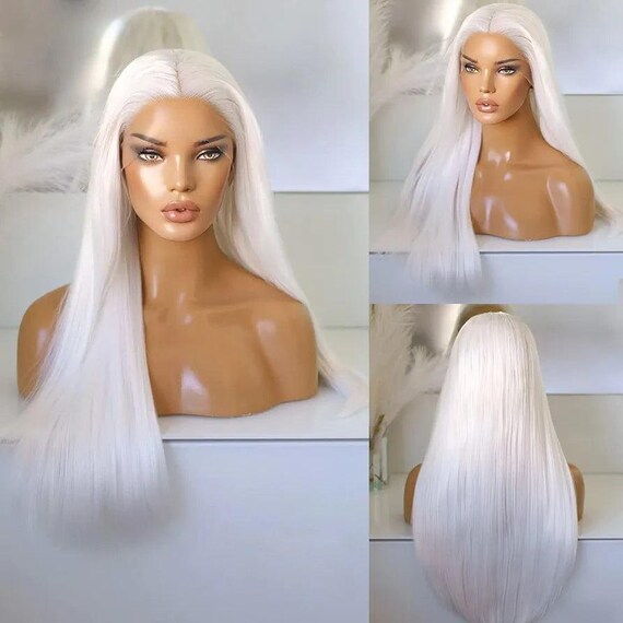 ?  24” SNOW WHITE STRAIGHT LACE FRONT WIG?*NEW 24 Snow White Straight Lacefront Wig *NWT* - Etsy main image 2