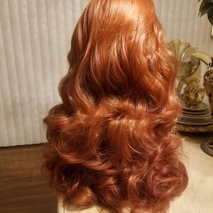 Copper Red Beauty Waves Lace Front Wig Goddess Beauty Wig Auburn