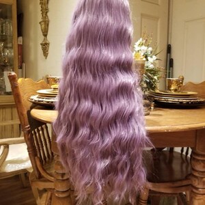Lilac//Light Purple//Curly//Wavy// Lace Front Wig//Wig//Human Hair//Synthetic Hair - Goddess Beauty Royal Wigs