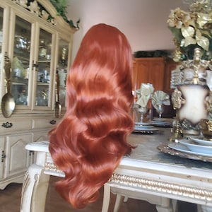 Copper Red Beauty Waves Lace Front Wig Goddess Beauty Wig Auburn