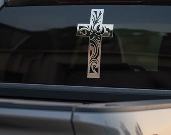 Engraved Cross Truck and Car Decal/Sticker!