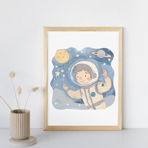 Póster infantil lunar: ilustración delicada, decoración de habitación de bebé, regalo encantador