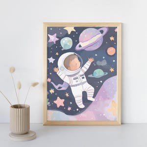 Póster infantil Noche estrellada: ilustración delicada, decoración de habitación de bebé, regalo encantador