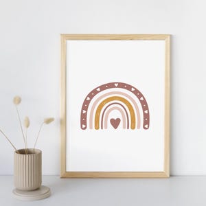 Póster infantil de arcoíris: ilustración delicada, decoración de habitación de bebé, regalo encantador