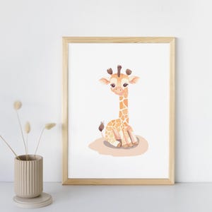 Póster infantil de jirafa: ilustración delicada, decoración de habitación de bebé, regalo encantador