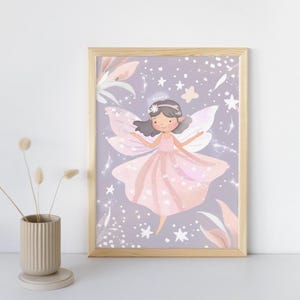 Póster infantil Hada encantada - Ilustración delicada, decoración para habitación de bebé, regalo encantador
