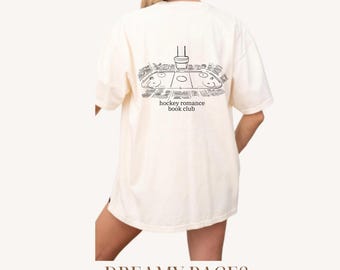 Hockey Romance Book Club T-Shirt: Comfort Colors Hand-Sketched Design