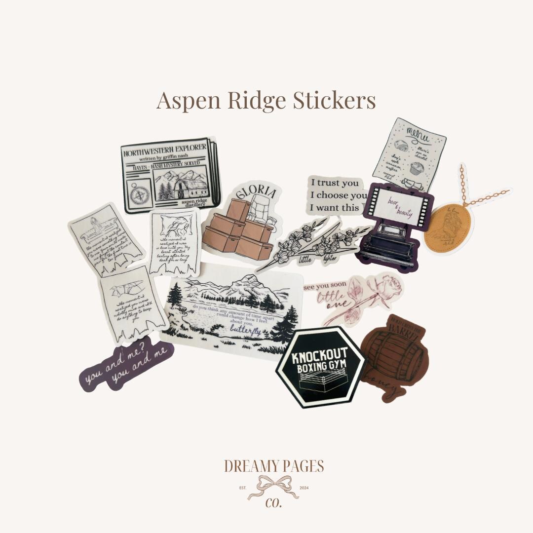 Aspen Ridge Romance Book Stickers: Waterproof Vinyl Series Sticker ...