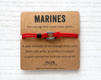 Marines Support Bracelet: Military Keepsake Gift, Paracord Wristband