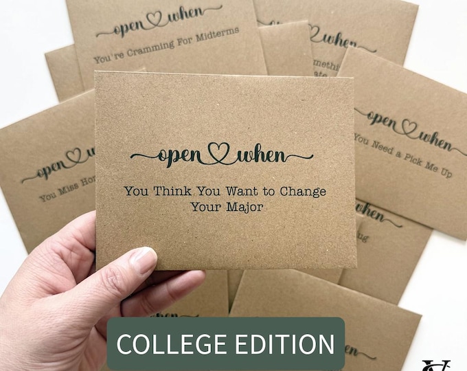 Open When Letter Writing Kit for College Student Gift Card Care Package for College Survival Long Distance Love Message Collection Gift