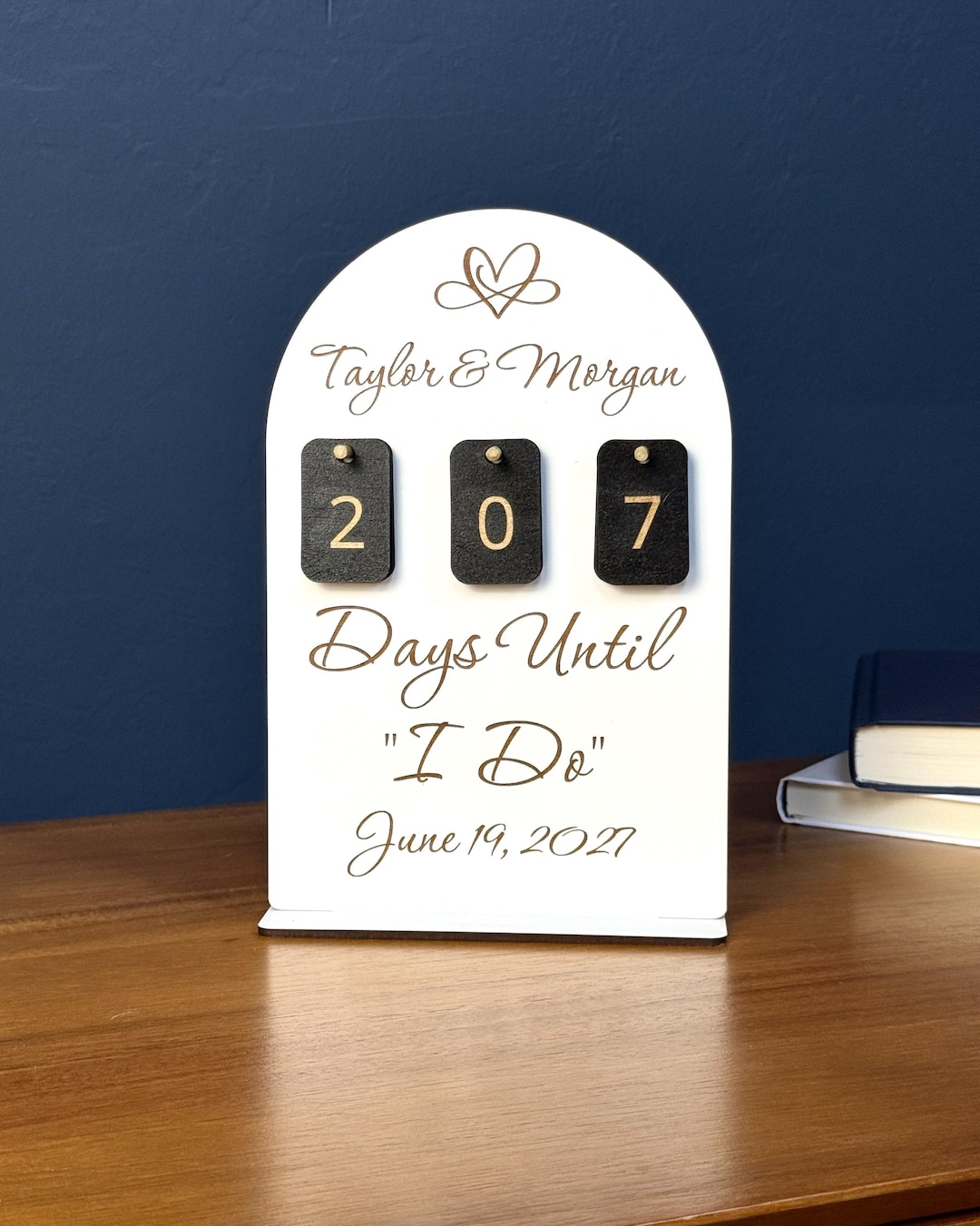 Personalized Wedding Countdown Calendar – Days Until “I Do” Modern ...