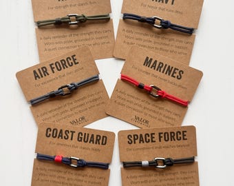 Military Support Bracelet, Military Keepsake Gift, Army Navy Air Force Marines Coast Guard Space Force