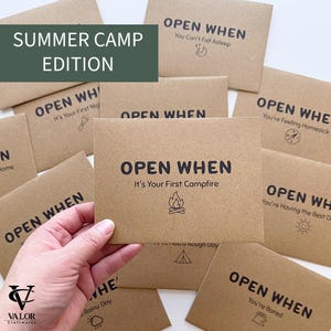 Open When Letter Writing Kit for Kids Summer Camp Care Package Summer Camp Stationery with Envelopes Letters from Parents for Sleepaway Camp
