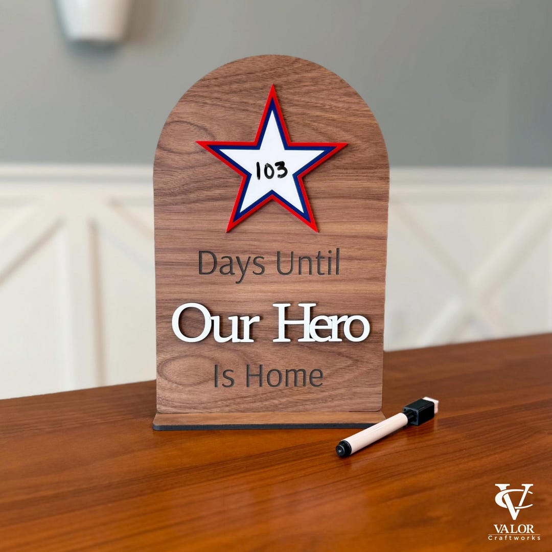 Personalized Deployment Countdown Sign for Military Families Walnut Our ...