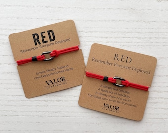 RED Friday Bracelet Deployment Gift For Military Family Support Our Troops Reminder Wrist Band