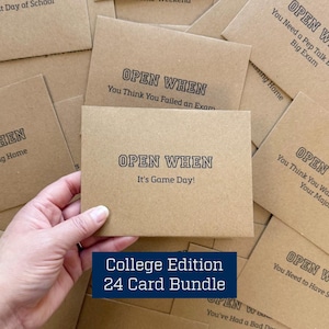 Open When Cards for College Students Encouragement Gift College Care Package Letters from Home