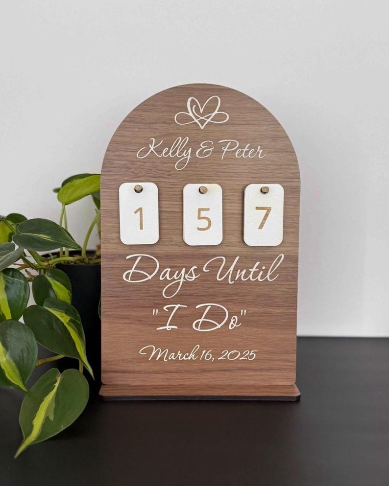 Personalized Wedding Countdown Calendar – Days Until “I Do” Modern ...