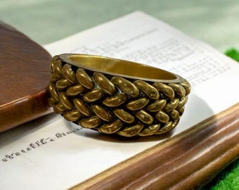 Vintage mässingsfläta armband, bohemiska smycken