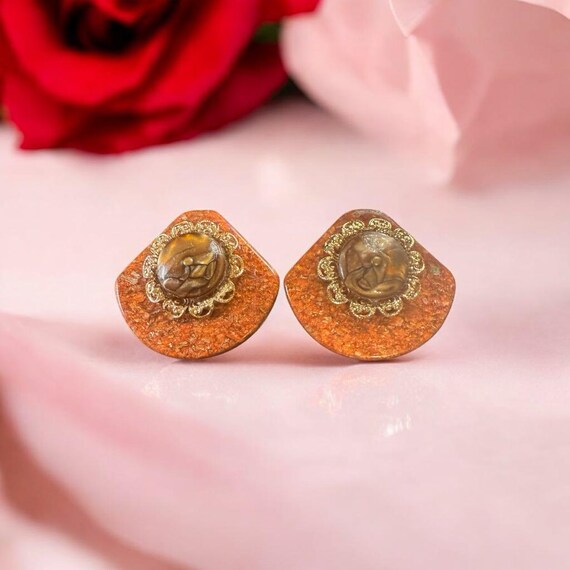 80s Throwback Statement Earrings – Bakelite Scara… - image 2