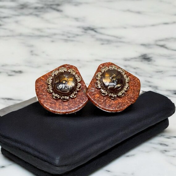 80s Throwback Statement Earrings – Bakelite Scara… - image 6