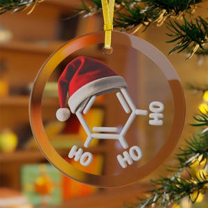 Chemistry Merry Christmas Ornament - Santa Hat Science Gift