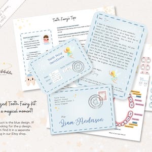 Kit editable para el Hada de los Dientes, certificado personalizado para el Hada de los Dientes, gráfico de dientes, carta divertida para el Hada de los Dientes para niños, descarga instantánea, PDF editable