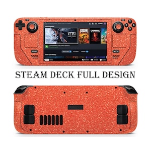 Steam Deck Skin – Orange Glitter Design | Stylish Full Console Protection for Gamers
