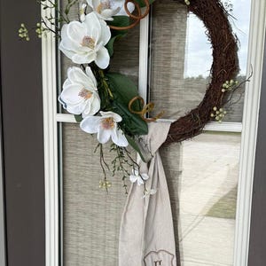 Wreath Sash | Magnolia Crest with Initial