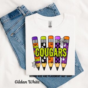 Halloween Spooky Cougars Pencil Printed Shirt