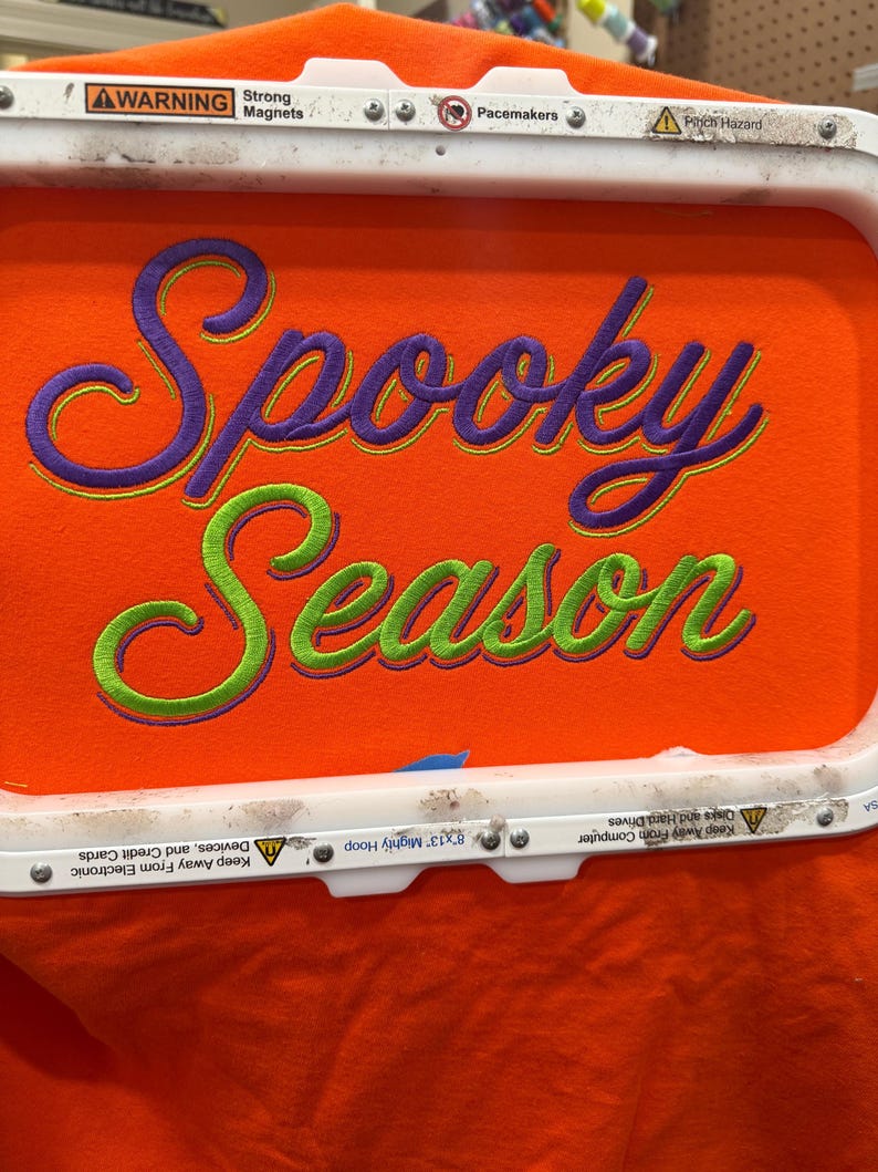 Spooky Season Script Shadow Embroidered Shirt