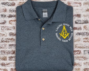 Listo para enviar / RTG / Polo masónico Gildan XL